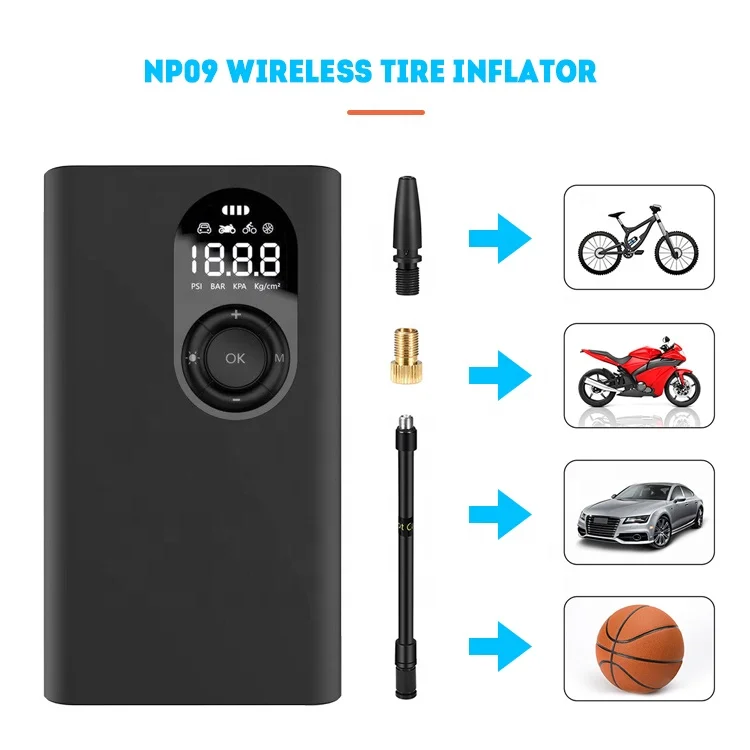 Автомобильный беспроводной надувной насос 12 В, портативные автомобильные воздушные насосы, электрический насос для шин, Мини цифровой насос для шин