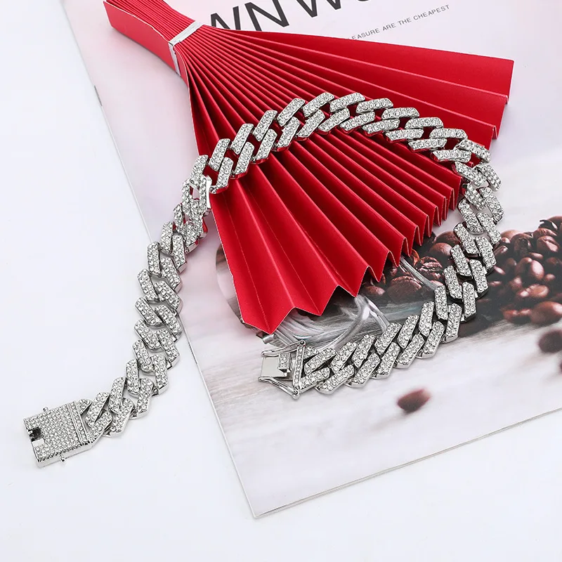 19 mm Hip Hop Iced Out Miami cuban link chain cuban link cuban necklace MOQ 1PCS