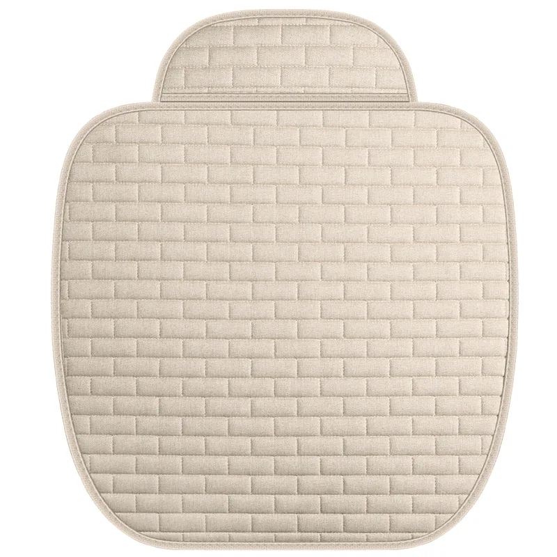 Автомобильная льняная подушка для сиденья с открытой спиной, автомобильные аксессуары, квадратный дышащий комплект из 3 предметов, всесезонный универсальный чехол для сиденья, подушка