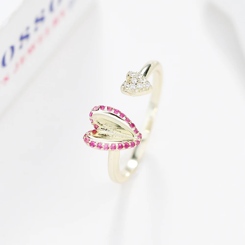 Ювелирные изделия из стерлингового серебра 925 ювелирные с золотым покрытием регулируемые циркониевые кольца для женщин