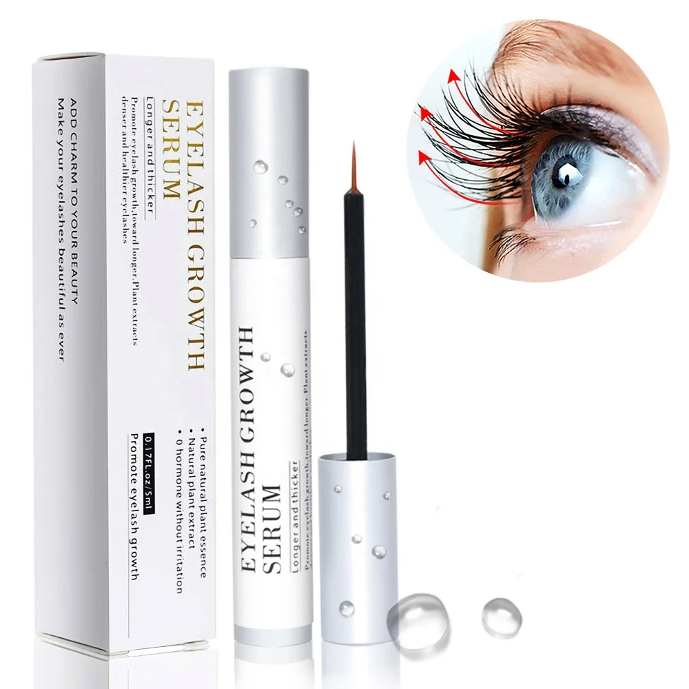 Private Label Organic Natural Rapid Eye Brow Thicker Longer Eye Lash Enhancer Eyebrow Eyelash Growth Serum
