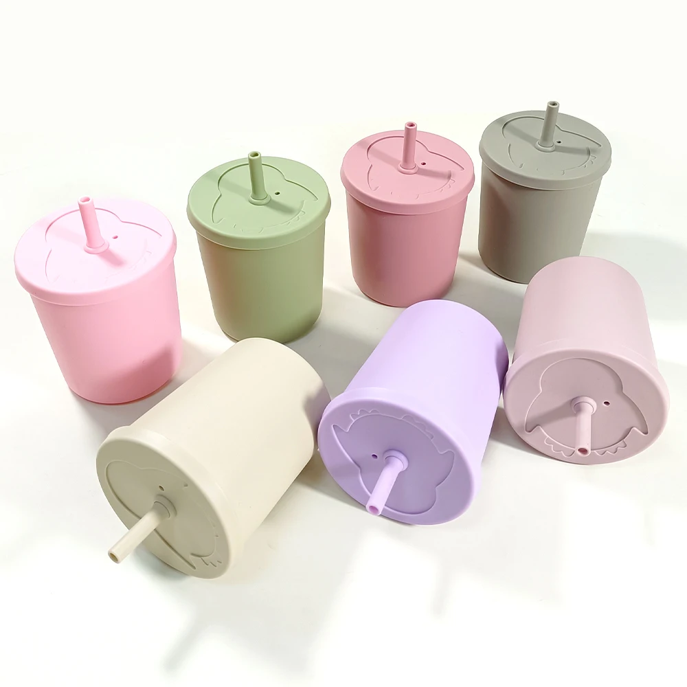 BPA Free Food Grade Material Baby Silicone Sippy Cup 300ml Toddler Snack Cup Collapsible Baby Food Drink Storage Container