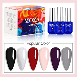 2023 new arrival 6pcs moza moon gel polish set uv led soak off nail kit professional gel nail polish starter kit