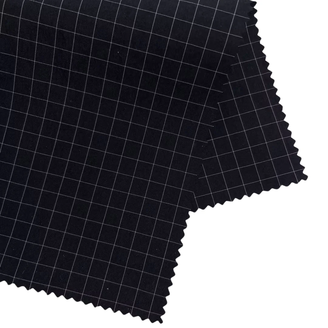 High Quality Permanent Antibacterial 0.5 Plaid Recycled 98%Nylon 2%Polyester Fabric For Urban Casual Garments