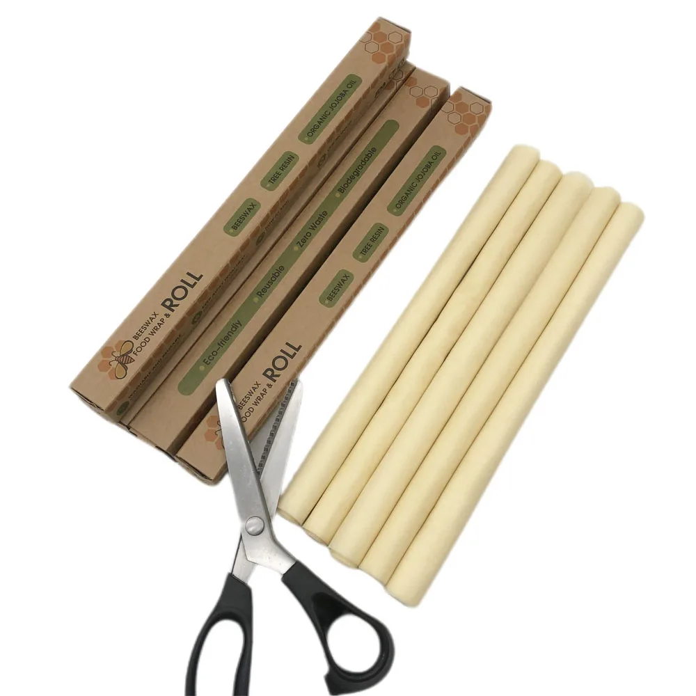 Factory direct selling natural organic cotton beeswax food packaging roll can be reused