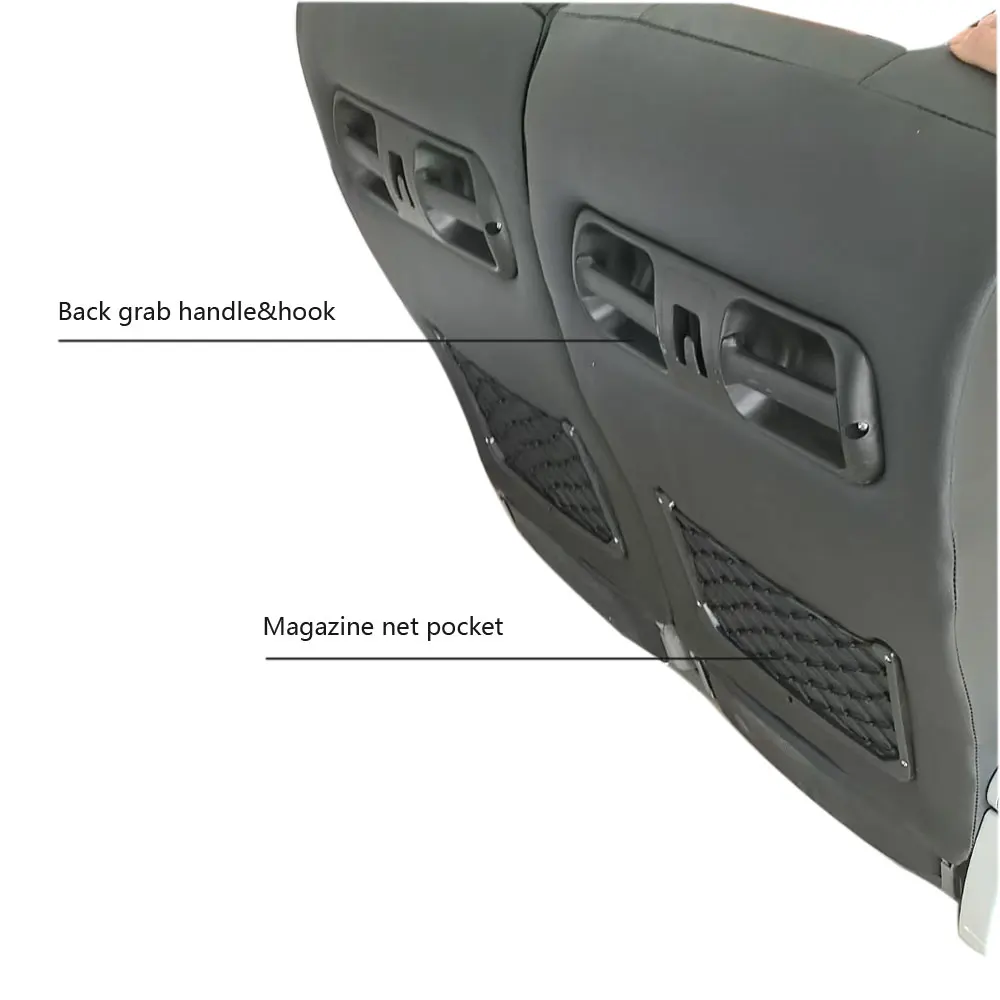 whole sale PVC leather upholstery bus passenger seat back reclining with foldable aluminum alloy armrest