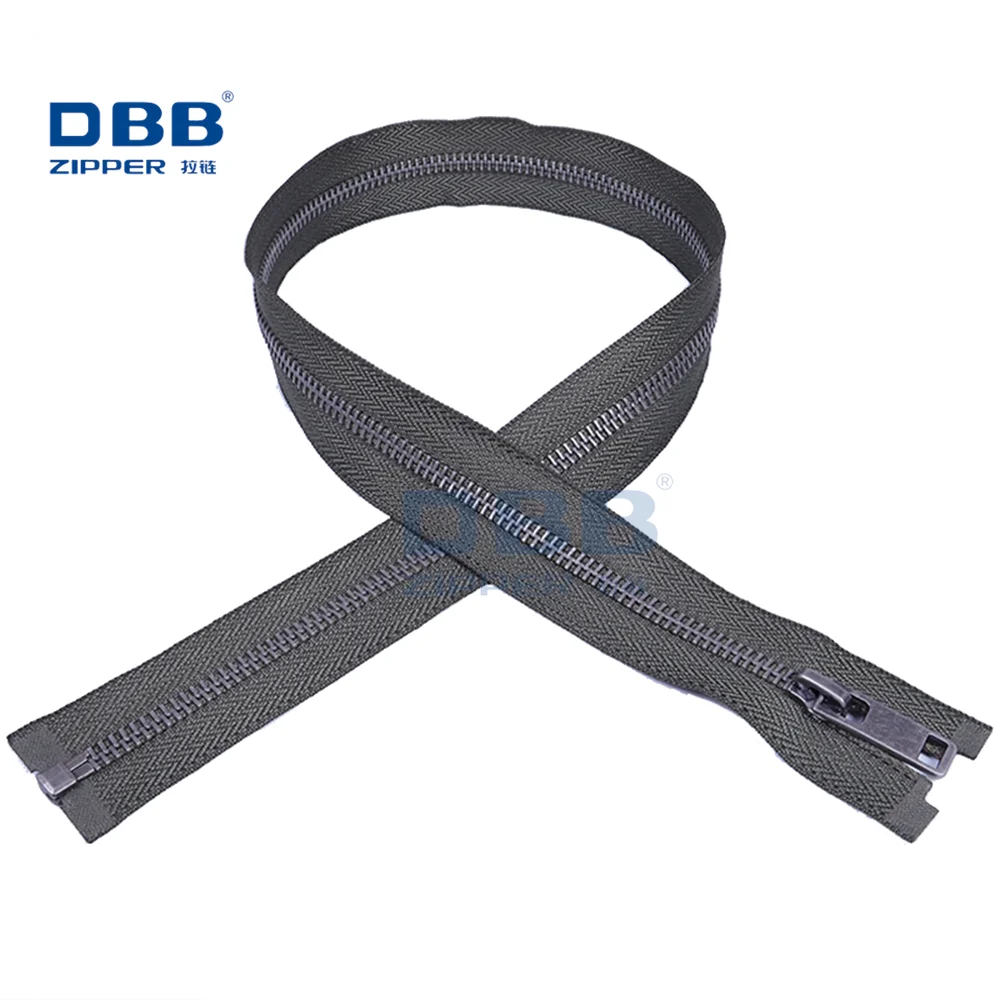 
3#5#8#10#custom logo factory supply black nickel gun color teeth long chain open end metal zipper for handbag 