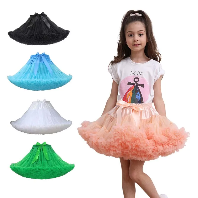 
Hot Sale Fluffy Baby Children Girls Kids Princess Party Skirt Dancewear Ballet Tutu Pettiskirt Puffy Tulle 3Layers Sweet Skirt 