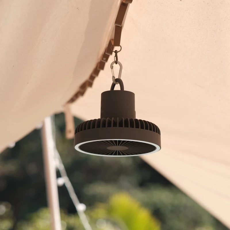 Rechargeable 10000mAh Portable  Lantern  Fan Light Hanging Tent Lamp Outdoor Camping Fan with LED Light Powerful Flashlight