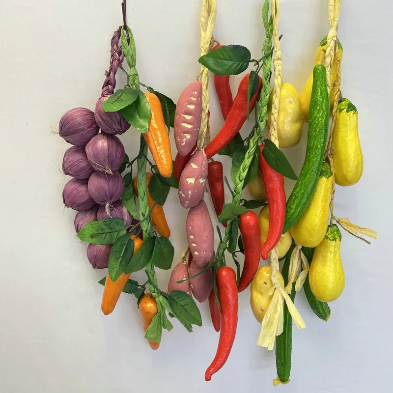 Искусственный Овощной Перец картофель кукурузный чеснок арахис подвесная веревка искусственные овощи для украшения ресторана во дворе