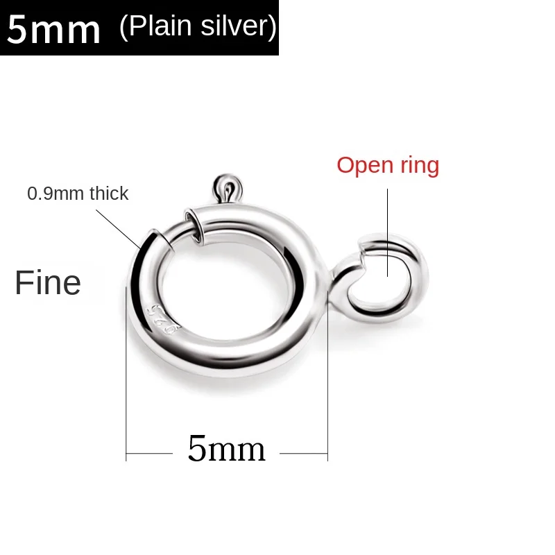 S925 Sterling silver spring clasp anti-opening clasp head diy accessory Necklace connection clasp Bracelet buckle joint