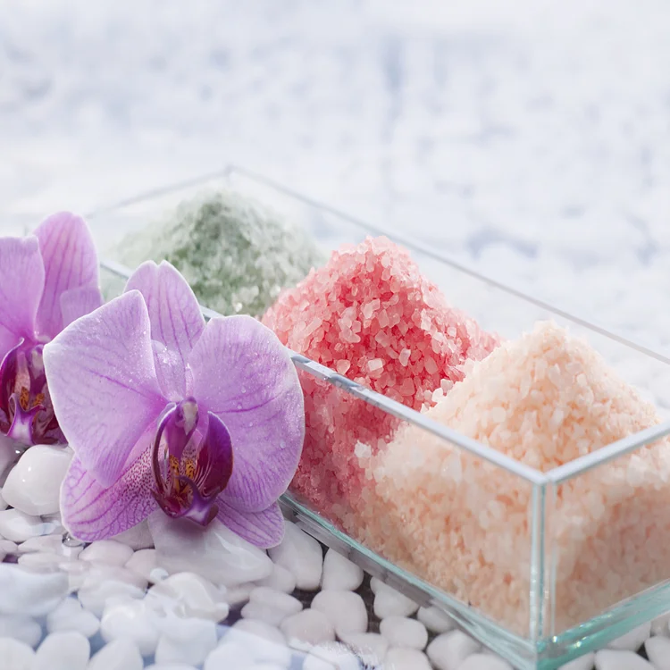 Private Label Natural Organic Vegan Relax Aromatherapy Scented Color Crystal lavender epsom salt