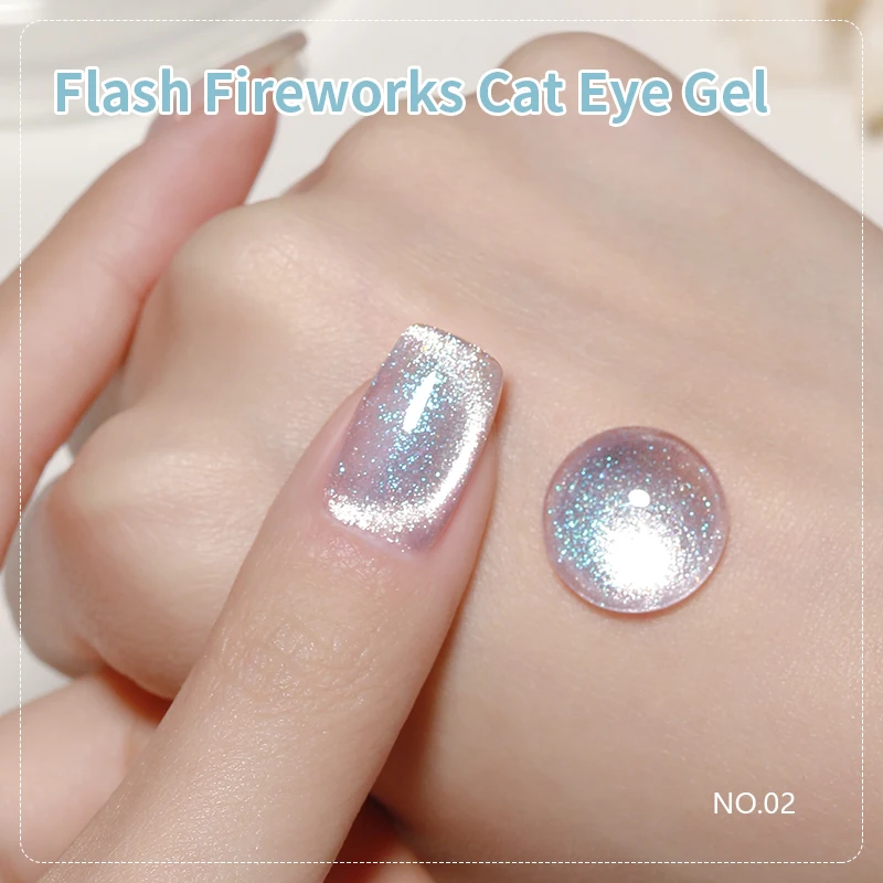 6 Colors Fireworks Glitter Chinese Gel Nail Polish Cat Eye 6d Cat Eye Gel Polish