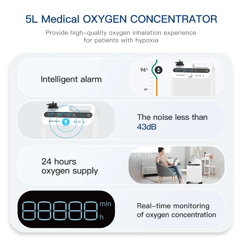 MICiTECH 02 concentrator machine health oxygen concentrator 5l oxygen concentrator