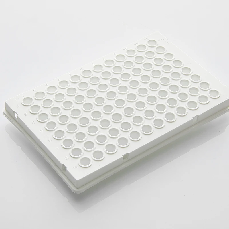Low Profile 96 Well Plate PCR Half Skirt Plate Rectangle Plastic Disposable Clear Bacterial Culture Plate