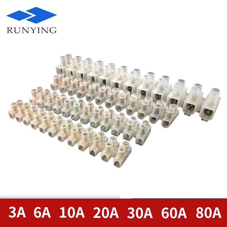 12-контактный сквозная клеммный блок разъемов 10A 15A 20A 30A 60A светодиодное освещение PE пластиковый Электрический провод для подключения Клеммная колодка