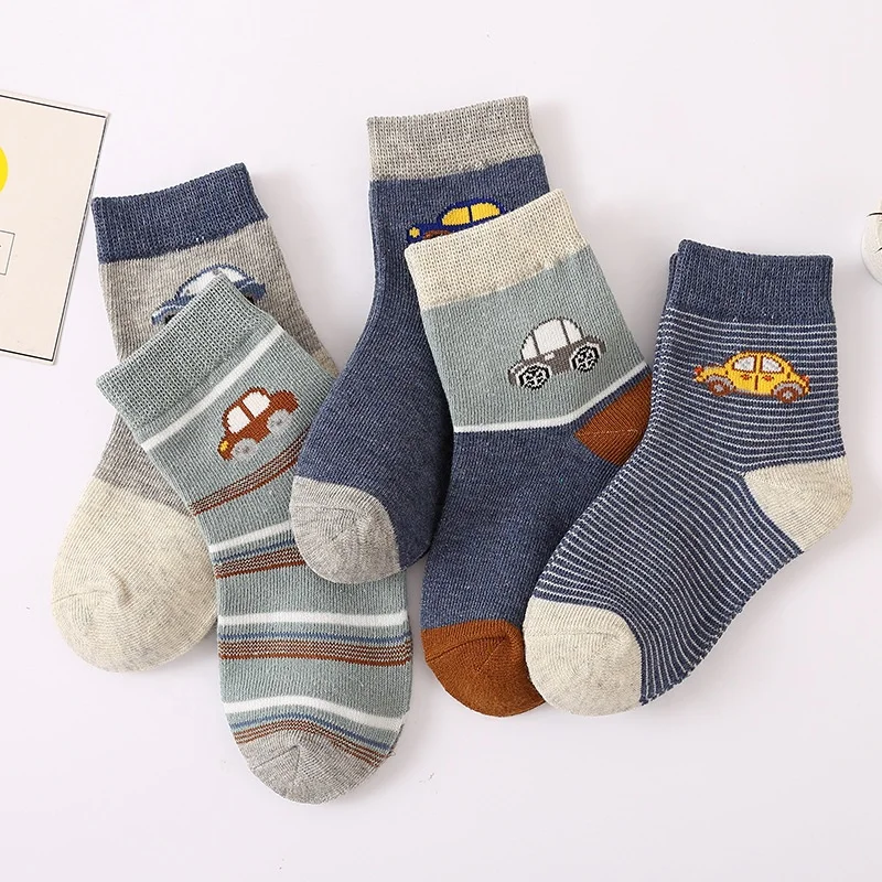 New Style Custom Logo Cotton Boys Girls Socks Kids Spring Autumn Socks Cartoon Tube Toddler Kids Socks With Grip