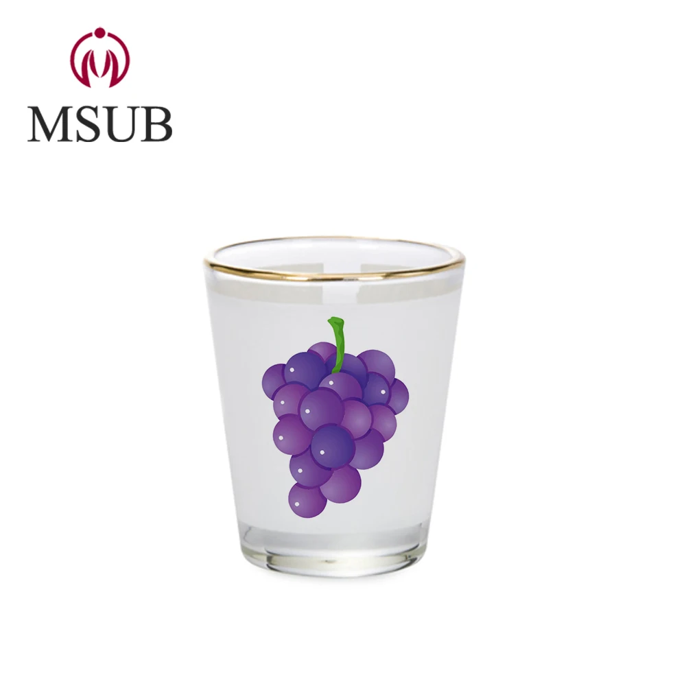 
Glasses factory direct 1.5oz Sublimation mugs shot glass mug with gold rim 