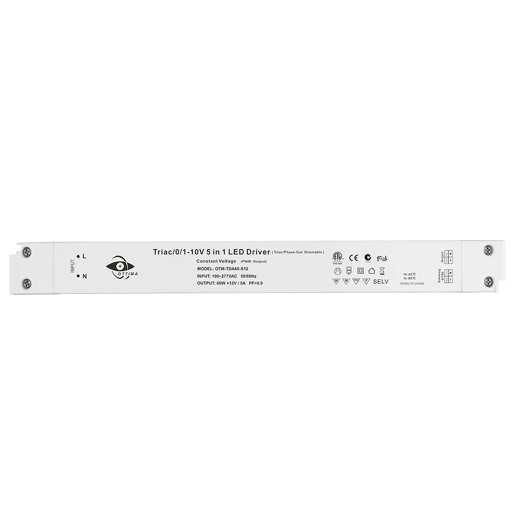 12V 5A 24V 2.5A 60W Constant Voltage Power Supply DALI Push LED Driver