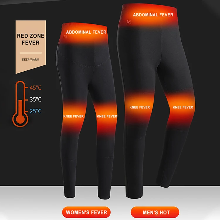 Electric Heated Trousers Mens Women Carbon Fiber Winter Warm Usb Intelligent Heat Cotton Thermal Pants