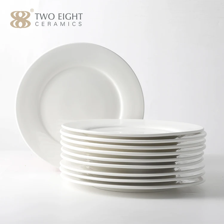 Custom Design White Porcelain Dishes Restaurant Tableware Ceramic Butter Dish Wholesale Round Dessert White Plates Set