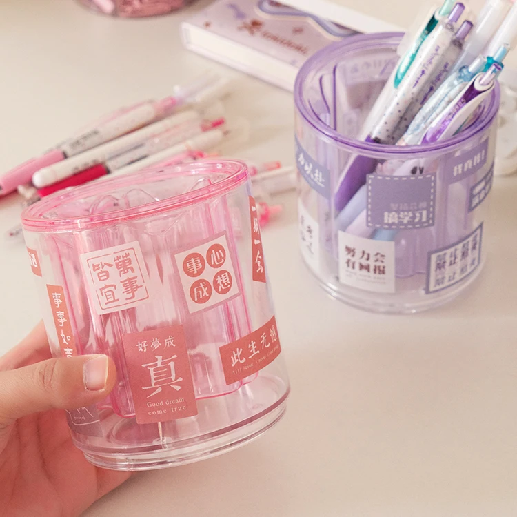 2022 New Product Multifunctional 360 degree Rotary Pen Holder Office Storage Case Brush Pencil Case Pen Stand Stationery