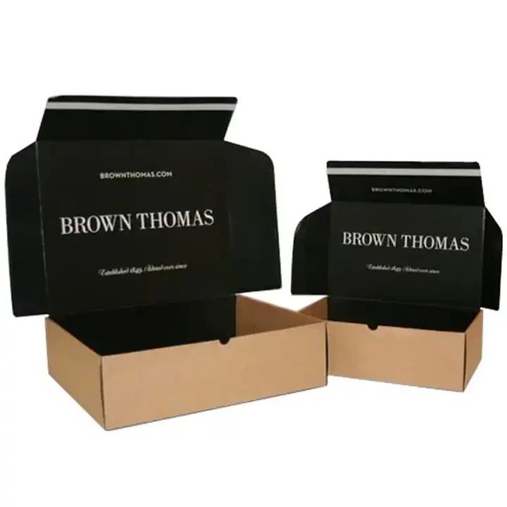 Custom biodegradable recyclable black  paper packaging corrugated mailer box for apparel