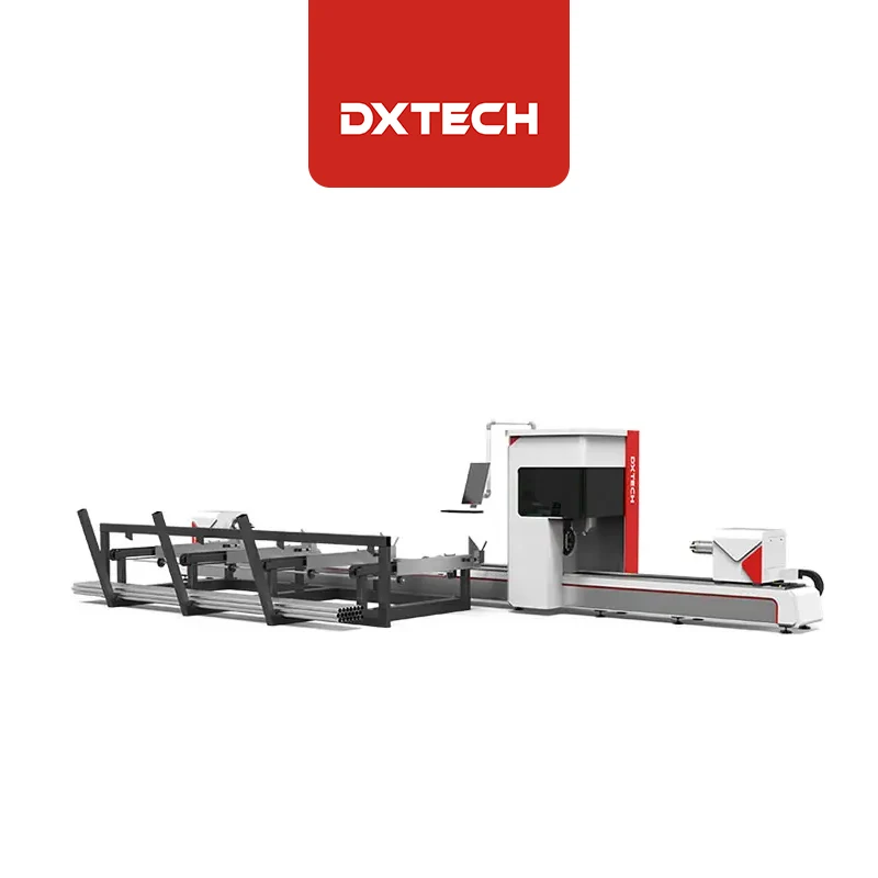 automated tube laser cutter 3kw 4kw square tube round pipe fiber laser cutting machine
