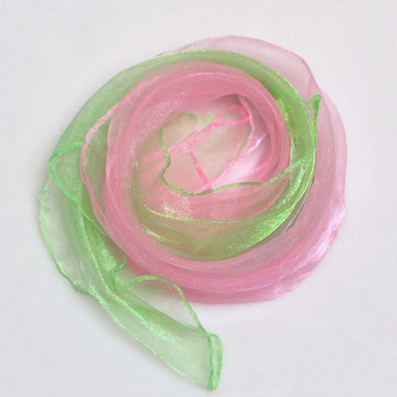 HZW-23027 Wholesale small Square Juggling Chiffon Silky Dance Scarves Gradient Color Good Quality For Performances Baby