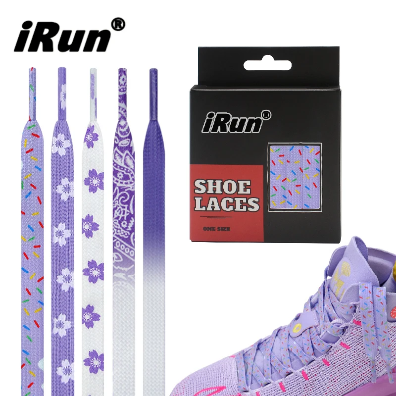 iRun Custom  animal print Shoelaces Sneaker Polyester Shoelace fabric colorful flat shoelace Flat Braided Shoe Laces