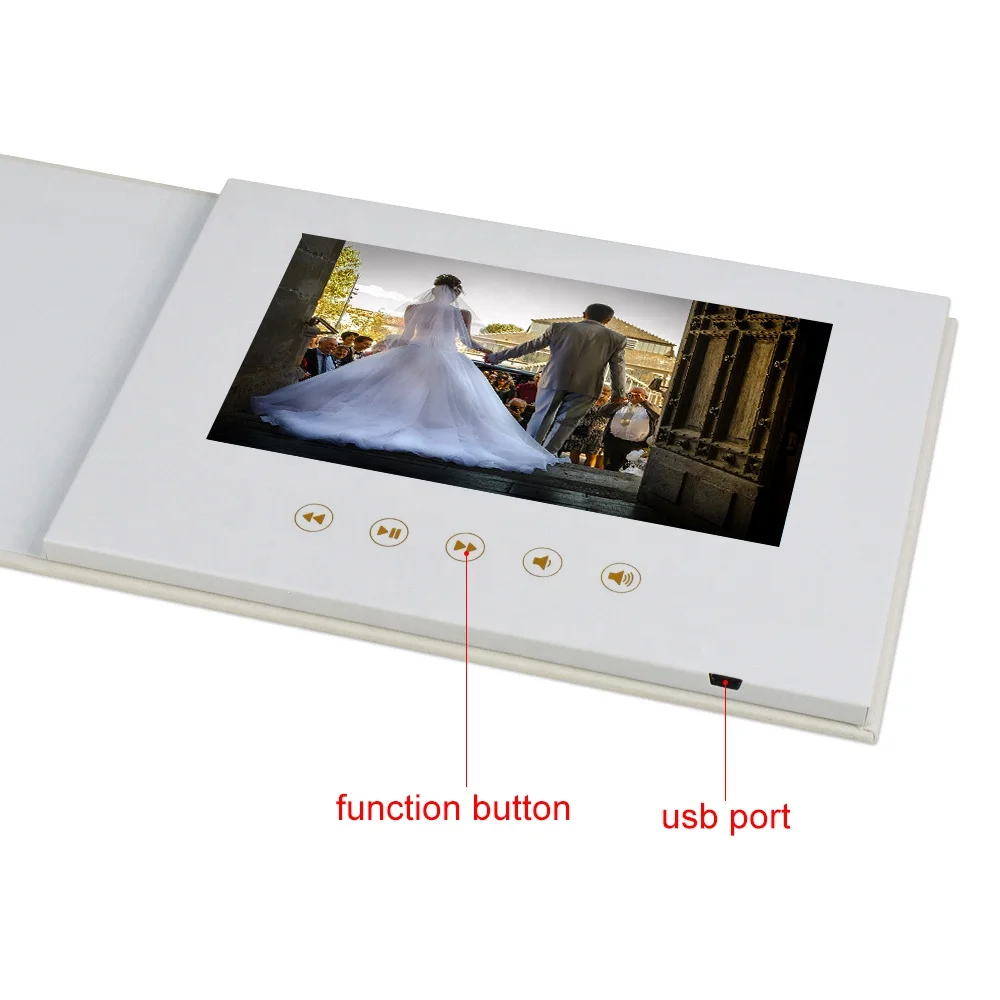 custom 7 Inch Wedding Invitation Video Greeting Promotional Card Lcd Screen Business Video Card for marketing