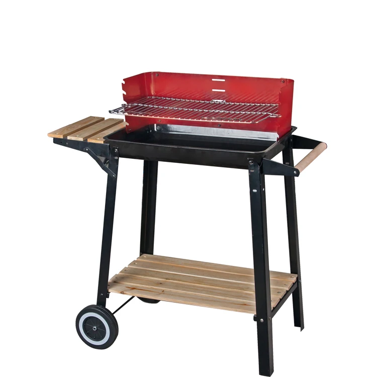 easy assembled Portable trolley bbq grill machine outdoor bbq grill charcoal for courtyard home roti party