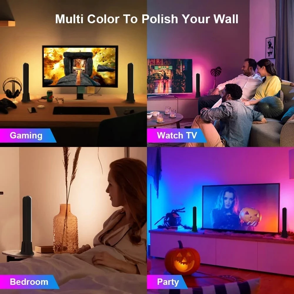 RGB Smart LED Light Bar WiFi Bluetooth Desktop Background Atmosphere Light Music Sync TV Wall Computer Game Bedroom Night Light
