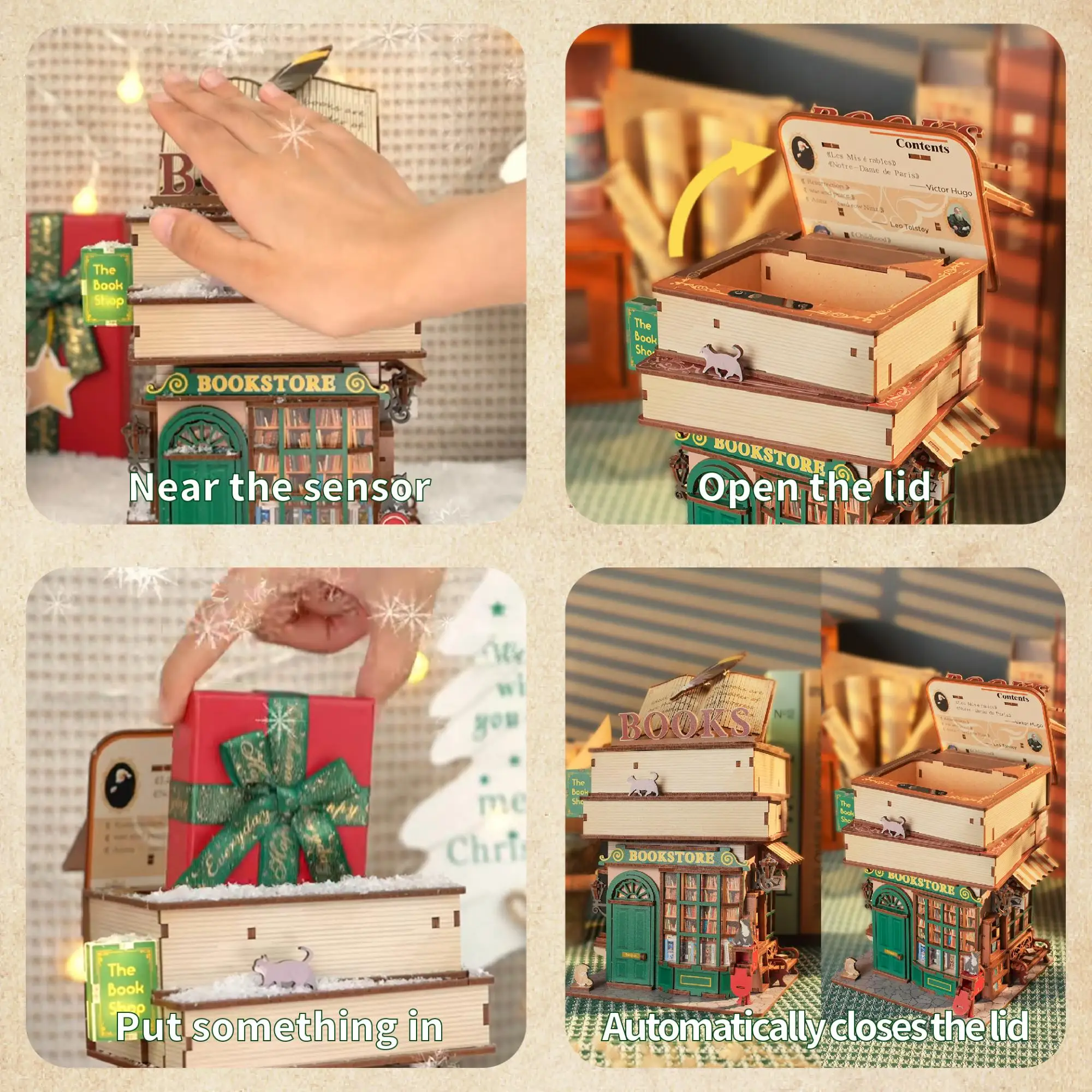 Tonecheer модель книжного магазина кукольный дом DIY строительные игры детские 3D пазлы дерево