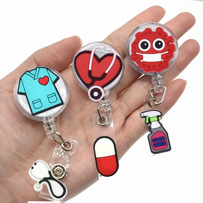 Выдвижной значок для медсестры, держатель медицинского значка, удостоверение личности, для врачей, медсестер, студентов