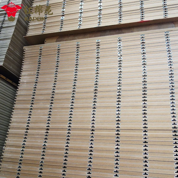 Hot sales wood grain 18mm slot mdf slatwall panel for super market display