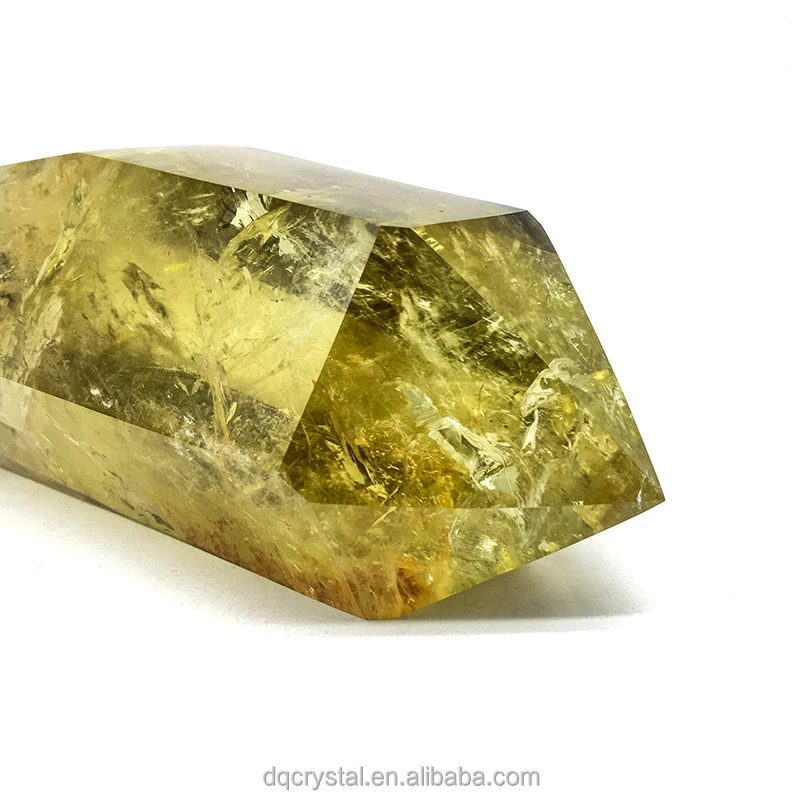 Wholesale Natural Crystal rainbow citrine polished tower Crystal craft yellow large citrine point wand for decoration