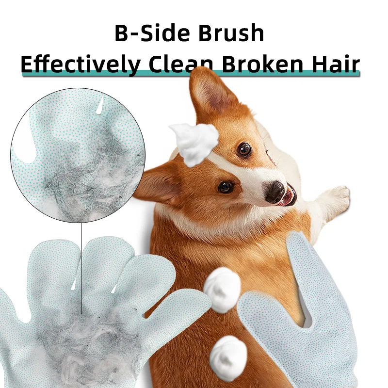 Dog Grooming Set Cat Pet Hair Grooming Glove With Dry Cleaning Waterless Deodorant Dog Shampoo