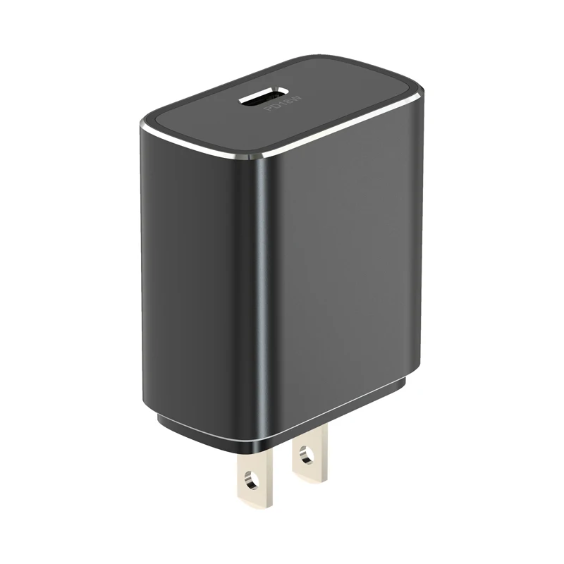 
2020 New Arrival High Quality US UK EU Aluminum Alloy Fast PD 18W Wall Charger PD Adaptor 
