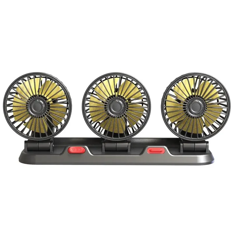 Car Three heads  fan 12/24V usb automotive ventilation fan blower Adjust the direction 360 degrees Silent turbofan Strong wind
