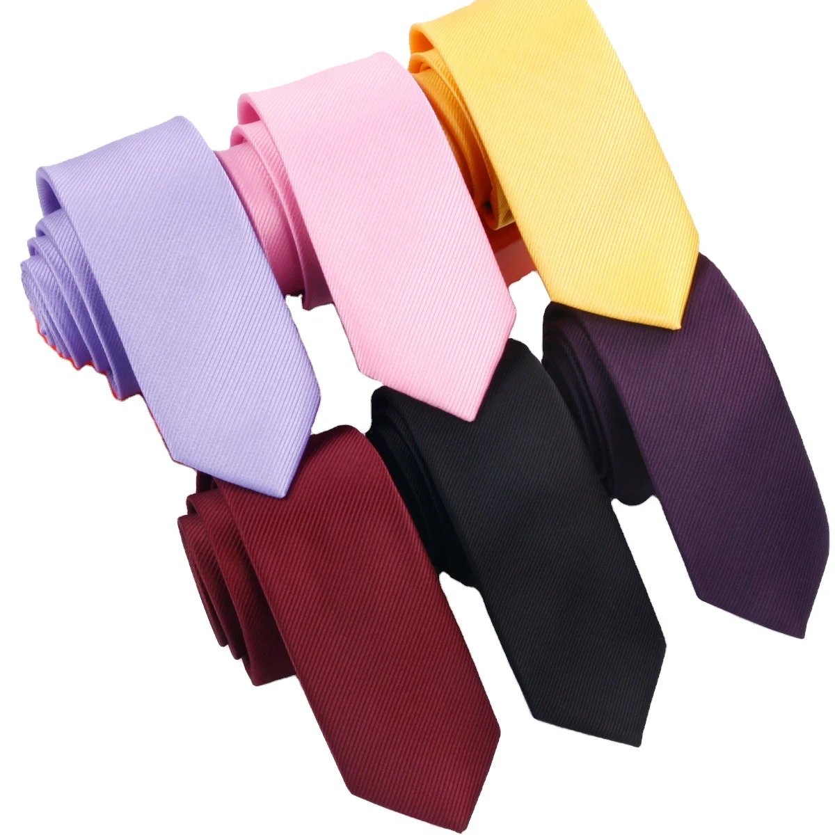 Hamocigia China Factory Custom Made Man Elegant Slim Skinny Modern Pure Silk Ties