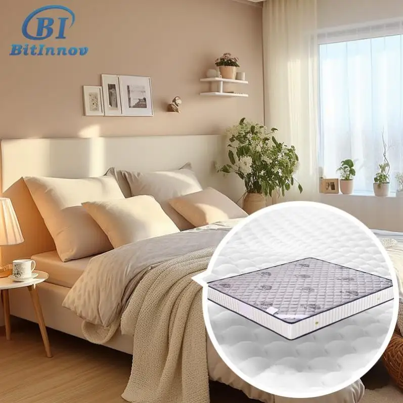 Bitinnov NO.811 200*180*22cm Asian Arab Bed Frame and Foam Mattress Set king With