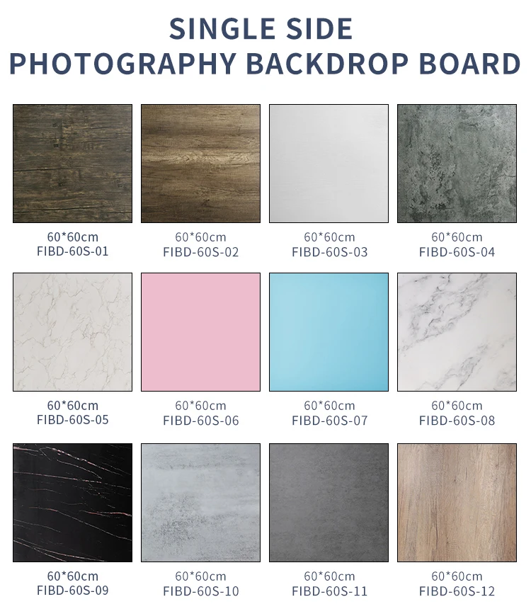 Fotobestway Photography Double-Sided 24*24 inch Photo Backdrop Boards For Ins Flat Lay Food Product Flat Lay background