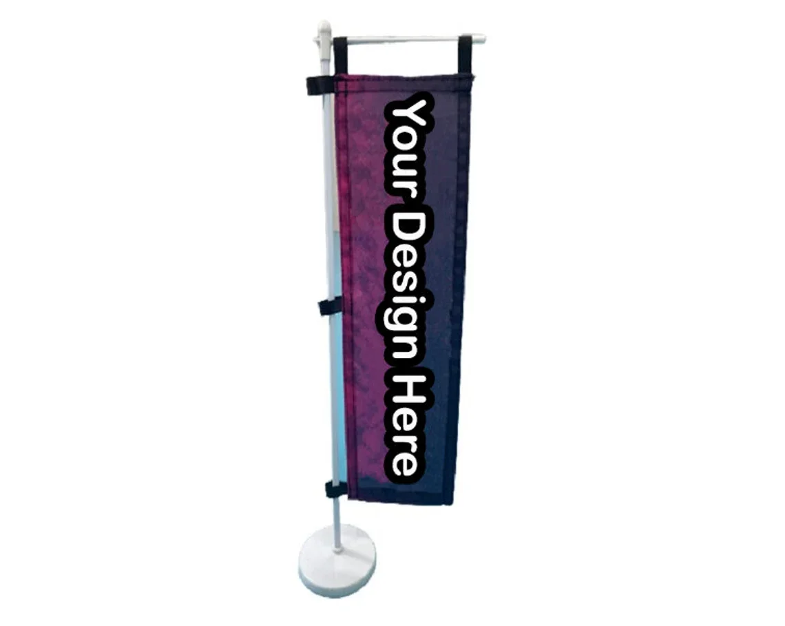 Japanese Display Custom Advertising Nobori Flag Mini Hanging Banner Personalized Design Your Logo Business Desk Flag With Stand