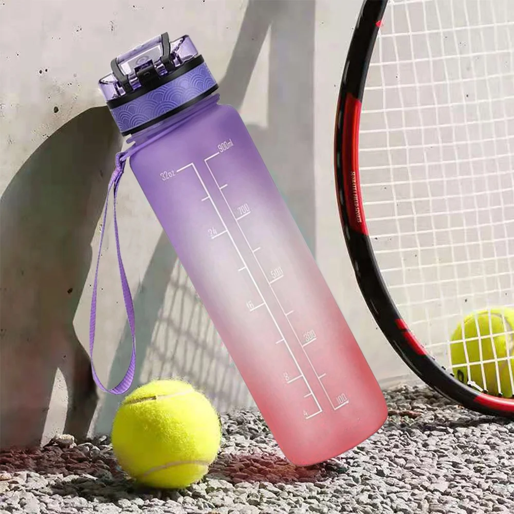 Wholesale For School Sports Gym Flip Lid Fruit Infuser Portable 1000ml 1000 ml Motivational BPA Free Tritan Plastic Water Bottle