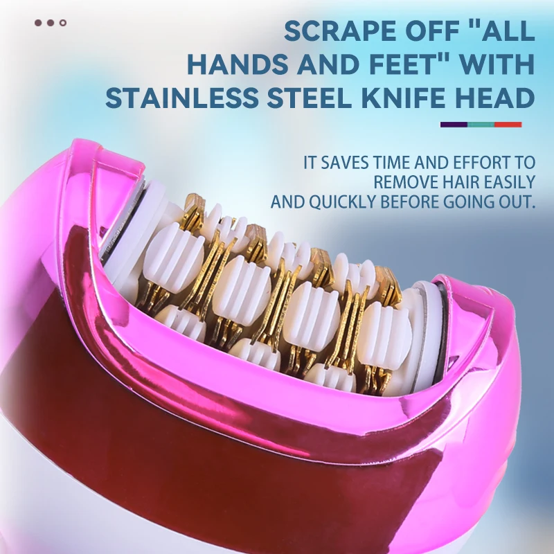 Kemei KM-7107 Electric Hair Removal Epilator Body Shaver Hair Removal Portable Women 8 In 1 Electric Epilator Kit
