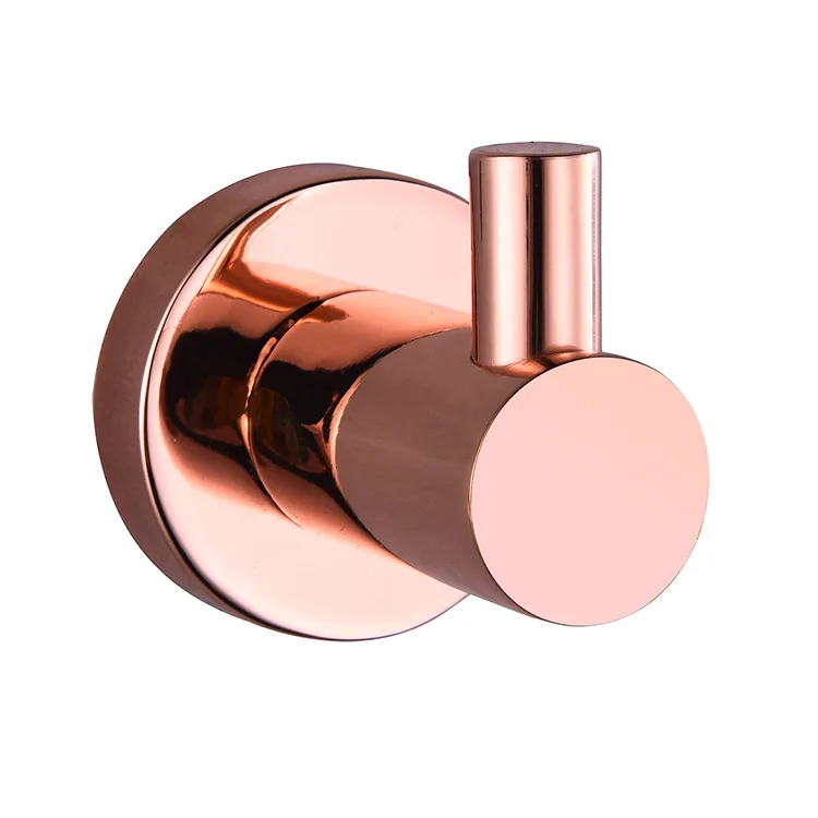 Bathroom Brass Single  Rose Gold Clothes Robe Coat Hanger Hook Rack