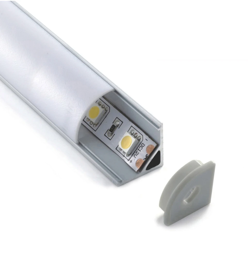 V Shape 16x16mm 10mm 45 90 Degree Corner Aluminum Profiles Channel for Led Strip Light Diffuser