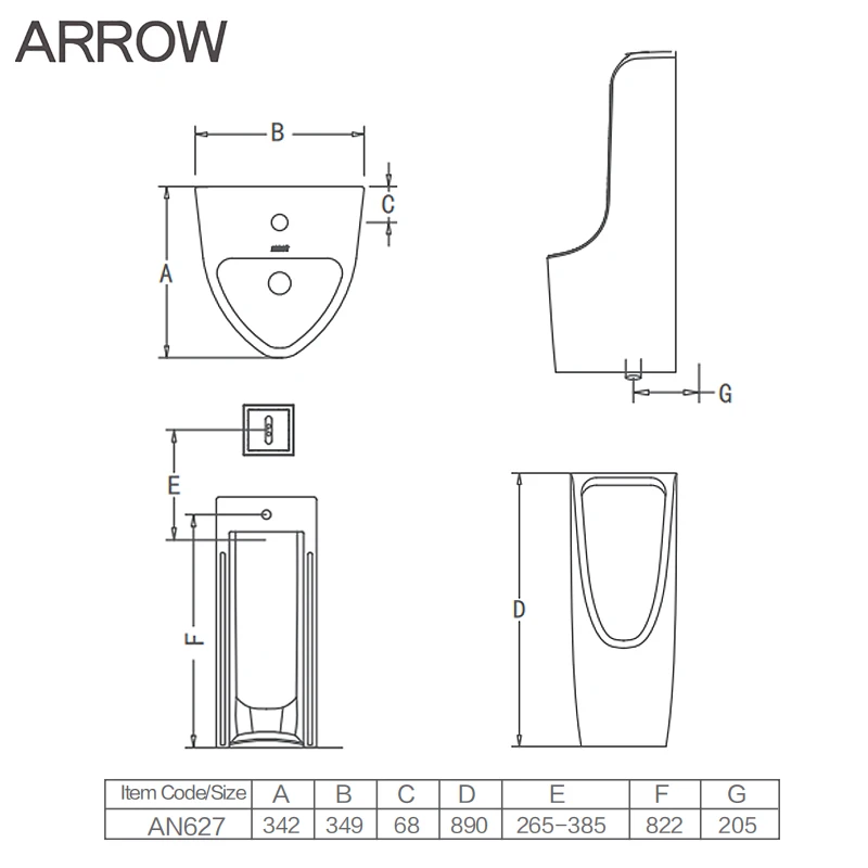 ARROW Floor Standing Urinal Bathroom Ceramic Male Urinal Sanitary Ware WC Toilet Men Urinals