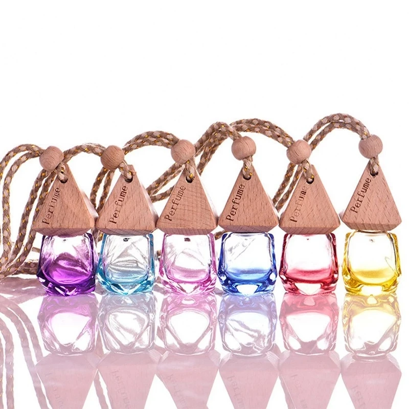 Factory hot sale car hanging type perfume pendant essential oil diffuser glass perfume bottle